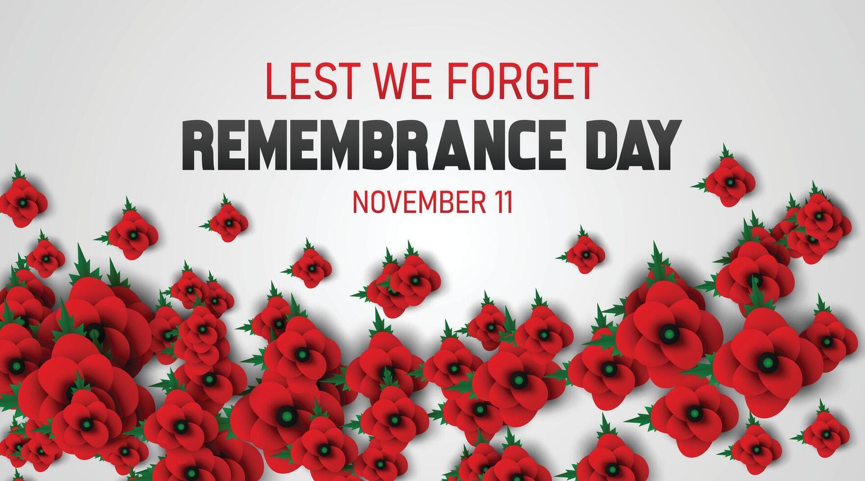 Decorative Remembrance Day Card with Poppy Border vector