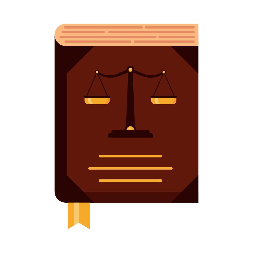 Flat icon of a law book, representing legal education and rules vector