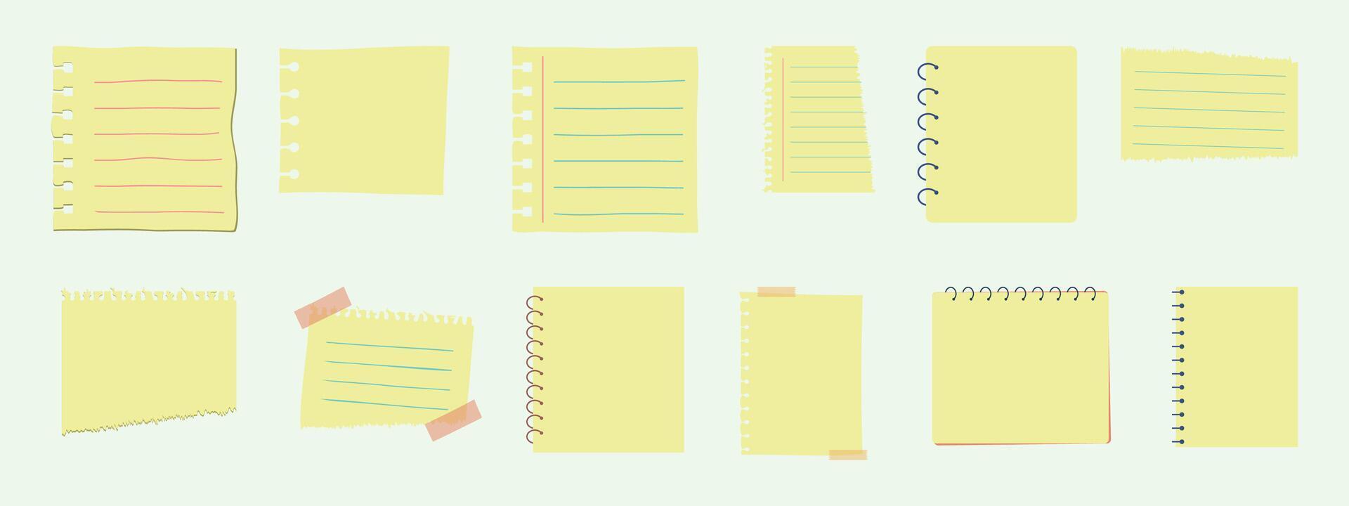 Papers for notes set collection vector