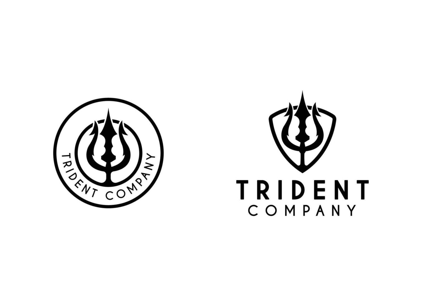 Trident Force, Minimalist Naval Emblem for Modern Logo Companies vector