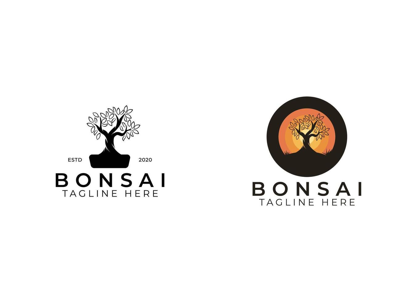 Rooted Wisdom, Minimalist Bonsai Logo for Natural and Eco Businesses vector