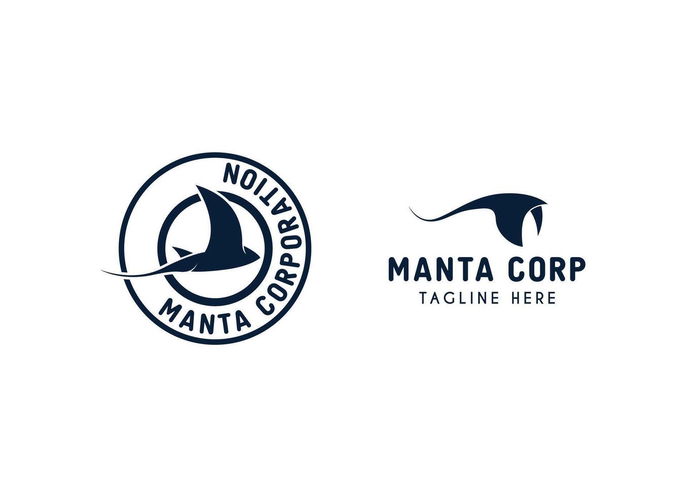 Professional Manta Logo for Tech or Ocean Companies vector
