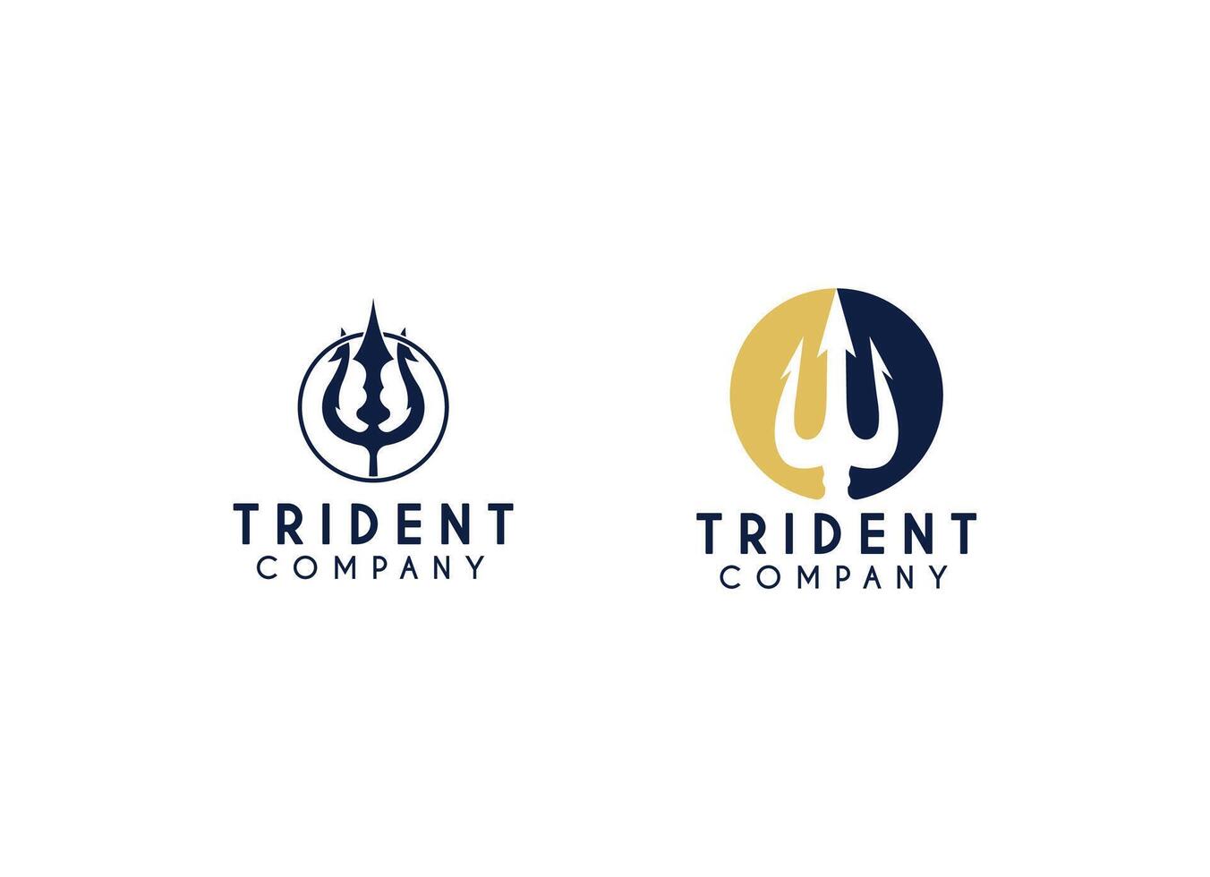 Trident Neptune God Poseidon Triton King Shiva Spear Label logo design vector