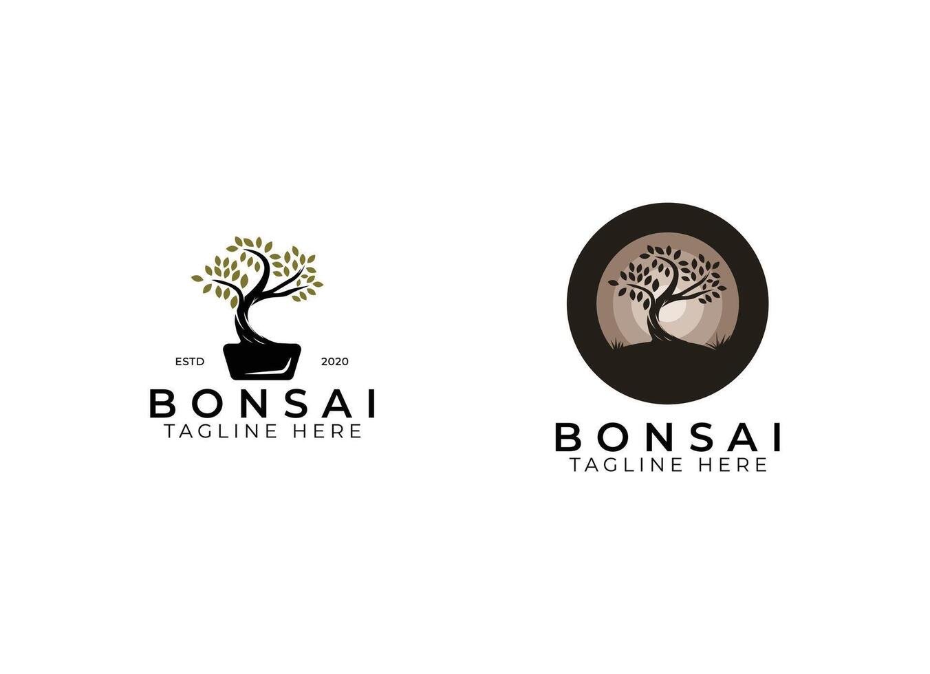 Stylish Bonsai Logo for Wellness and Lifestyle Brands Logo design vector