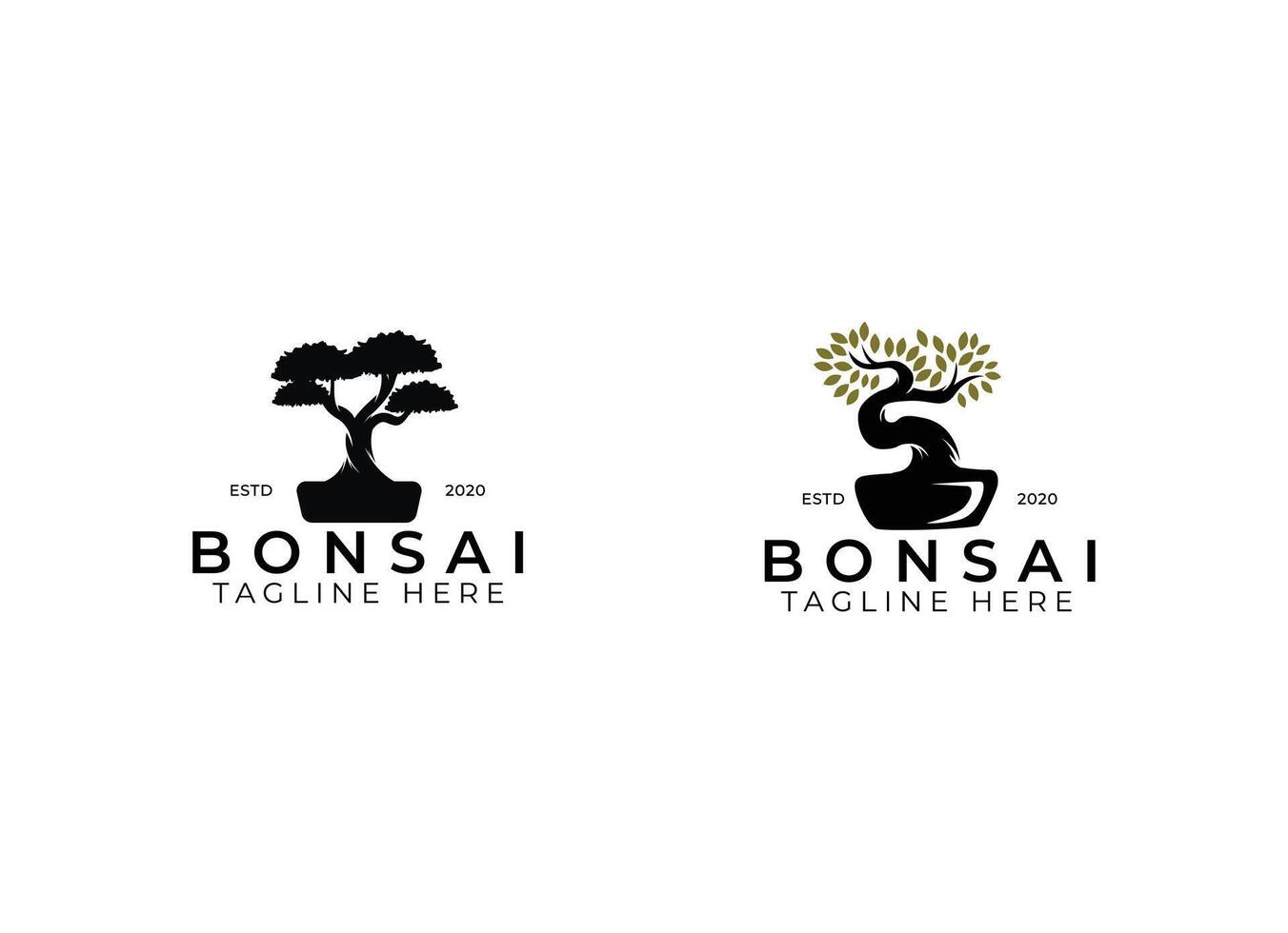 The Art of Growth, Stylish Bonsai Logo for Wellness and Lifestyle Brands vector