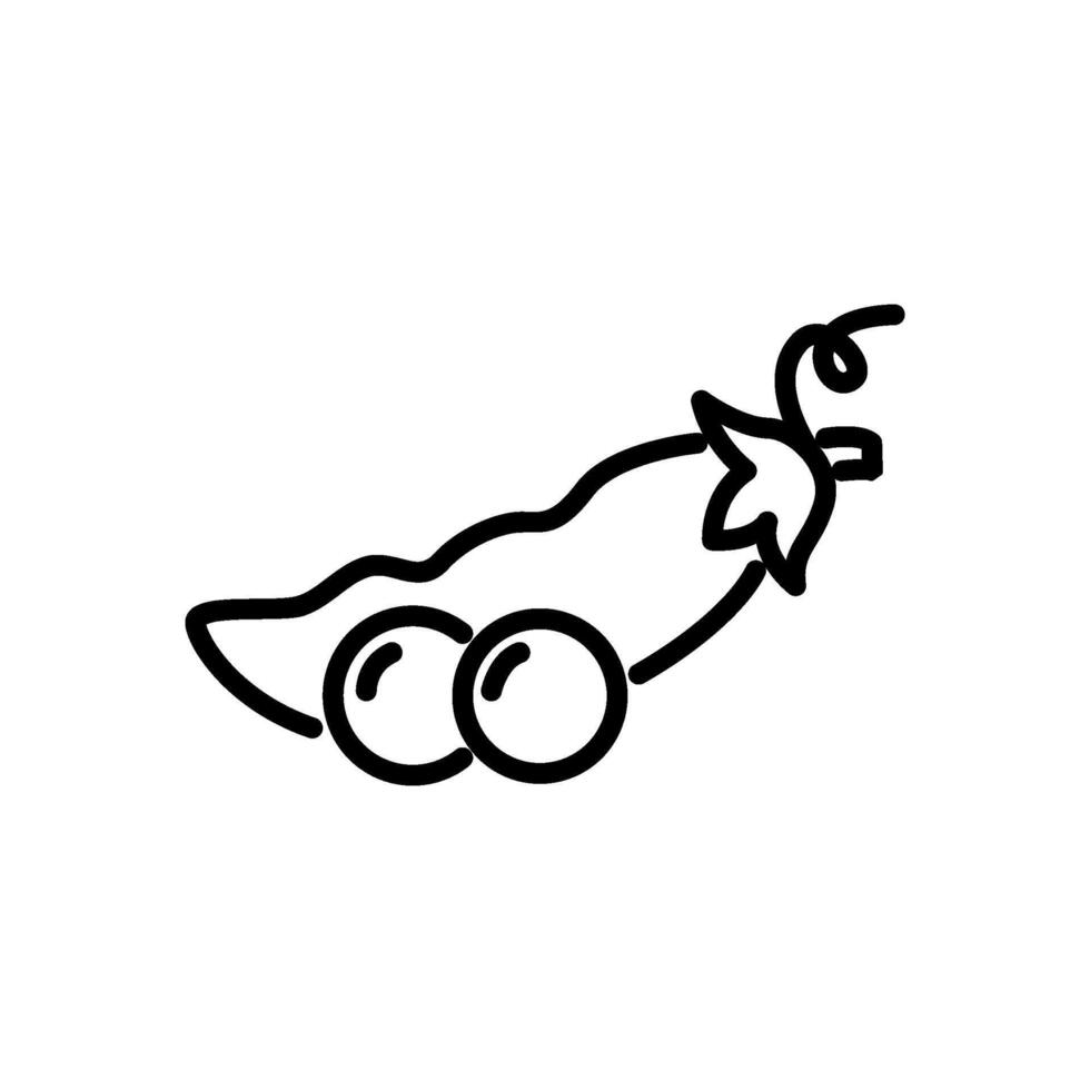 Open pea pod icon with vine vector