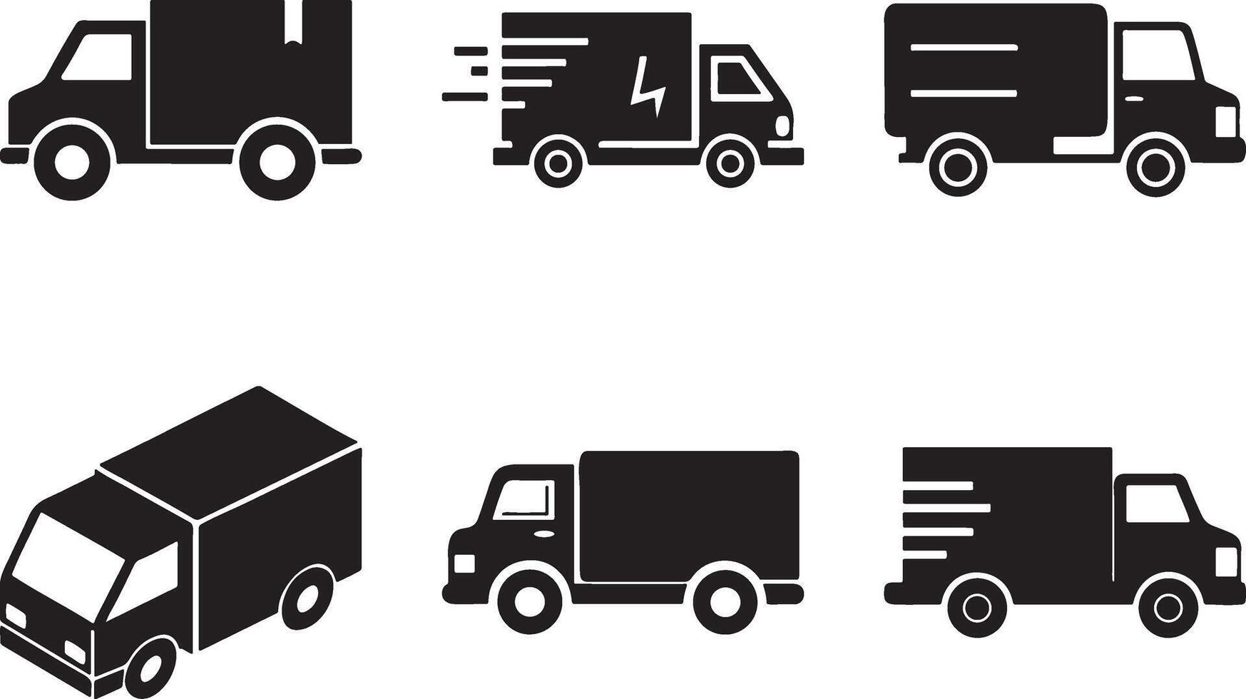 Delivery truck icon set vector