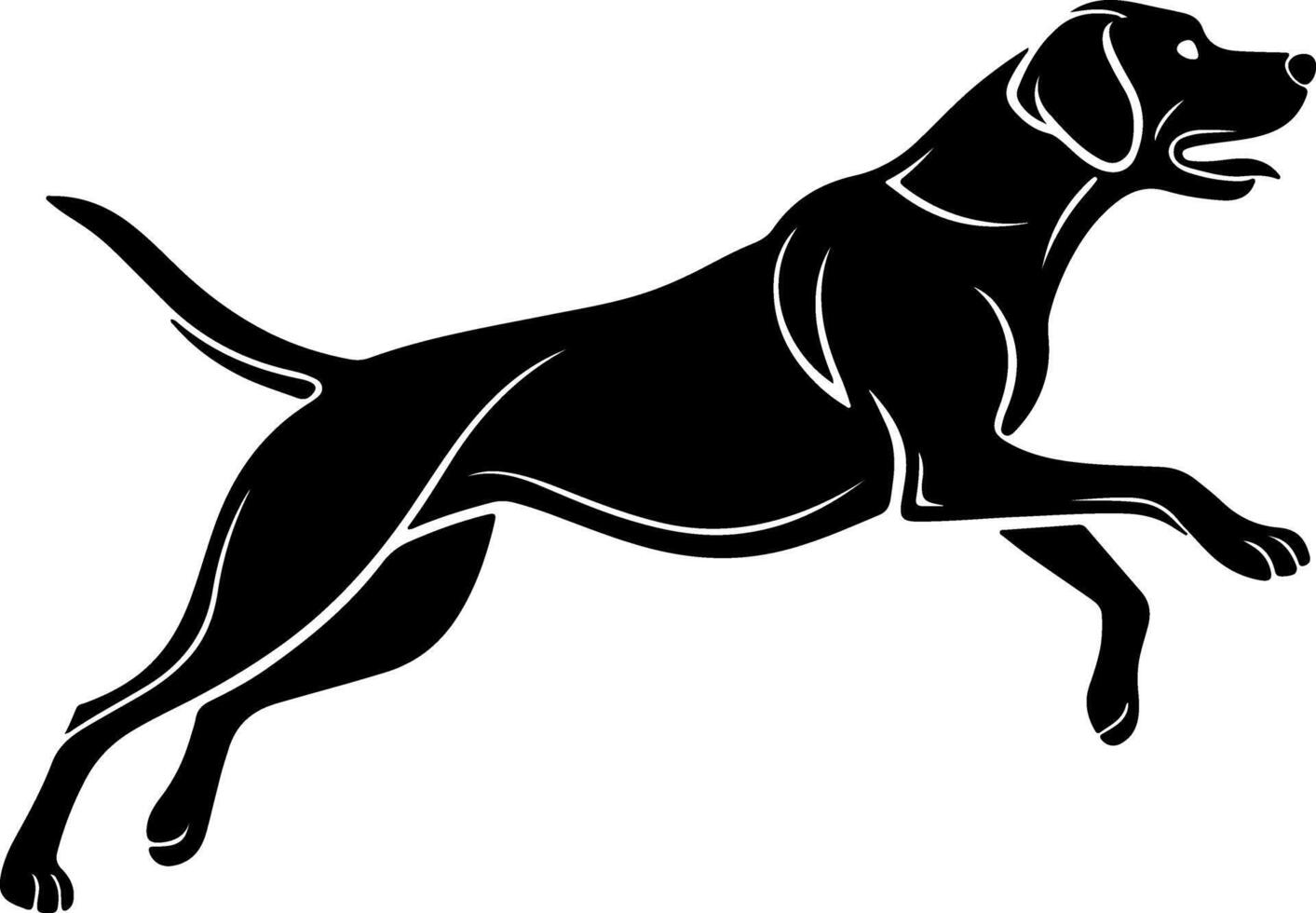Running Dog Silhouette with Dynamic Posture vector