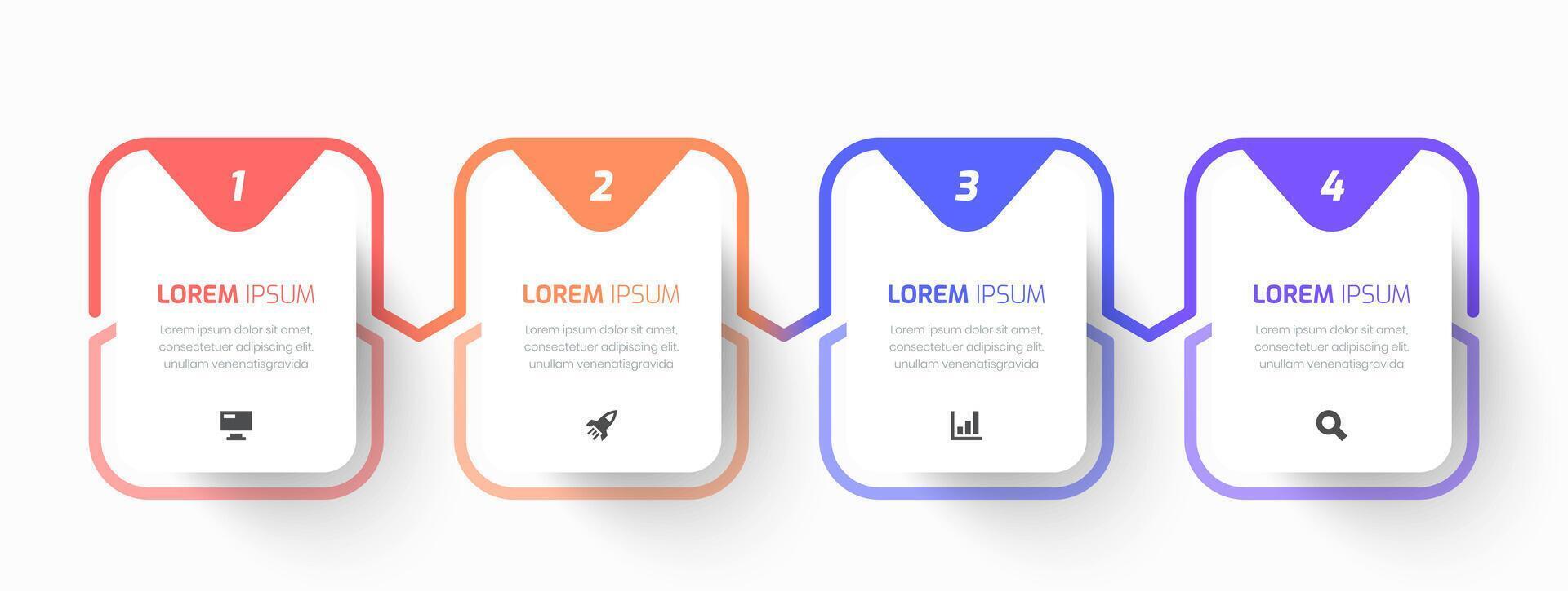 Timeline Infographic Business with Circle Label, Icon, and Four Option for Presentation vector