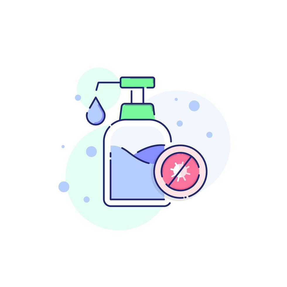 Hand Sanitizer Icon. Single Icon. Perfect for Website Mobile App, Presentation and any other projects. Icon design filled line style vector