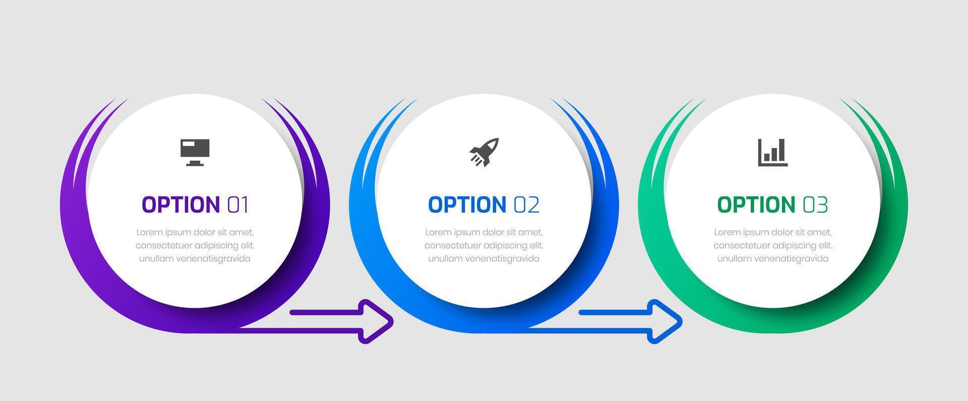 Infographic Business with Abstract Design, Arrows, Icon and 3 Numbers for Presentation vector