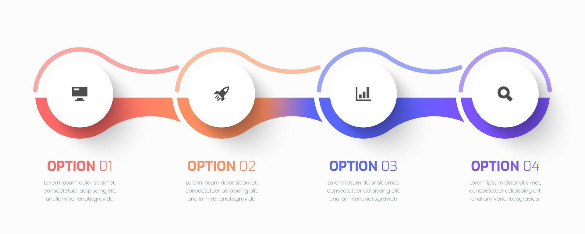 Timeline Infographic Business with Circle Label, Icon, and 4 Option for Presentation vector