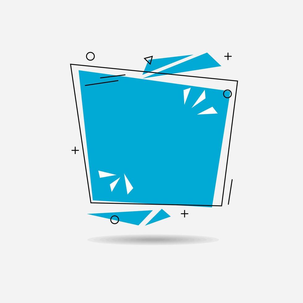 Only Today Design. With Memphis Style, Blue Tag Isolated vector