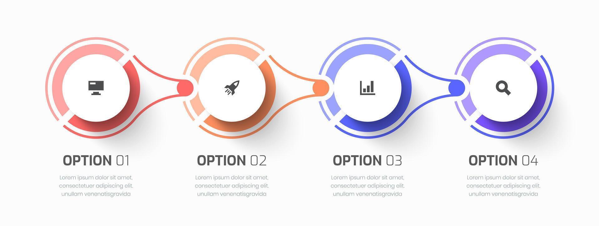 Infographic Business with Circle Label, Icon, and 4 Option for Presentation vector
