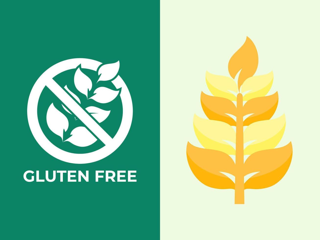 Illustration of Gluten Free Food Sign Combined with Wheat Plant for Organic Packaging Design vector