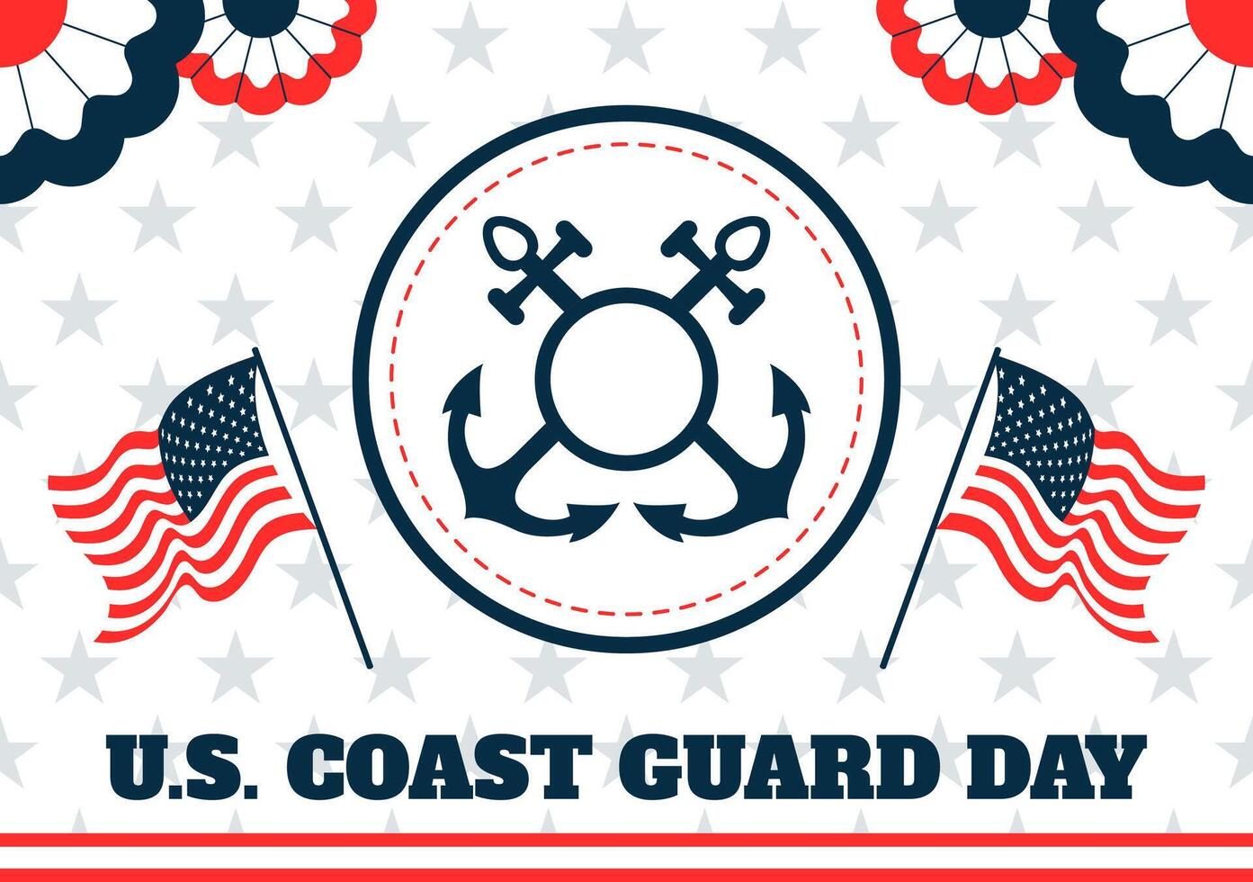 Coast Guard Appreciation Day Illustration with Stars and Stripes Theme vector