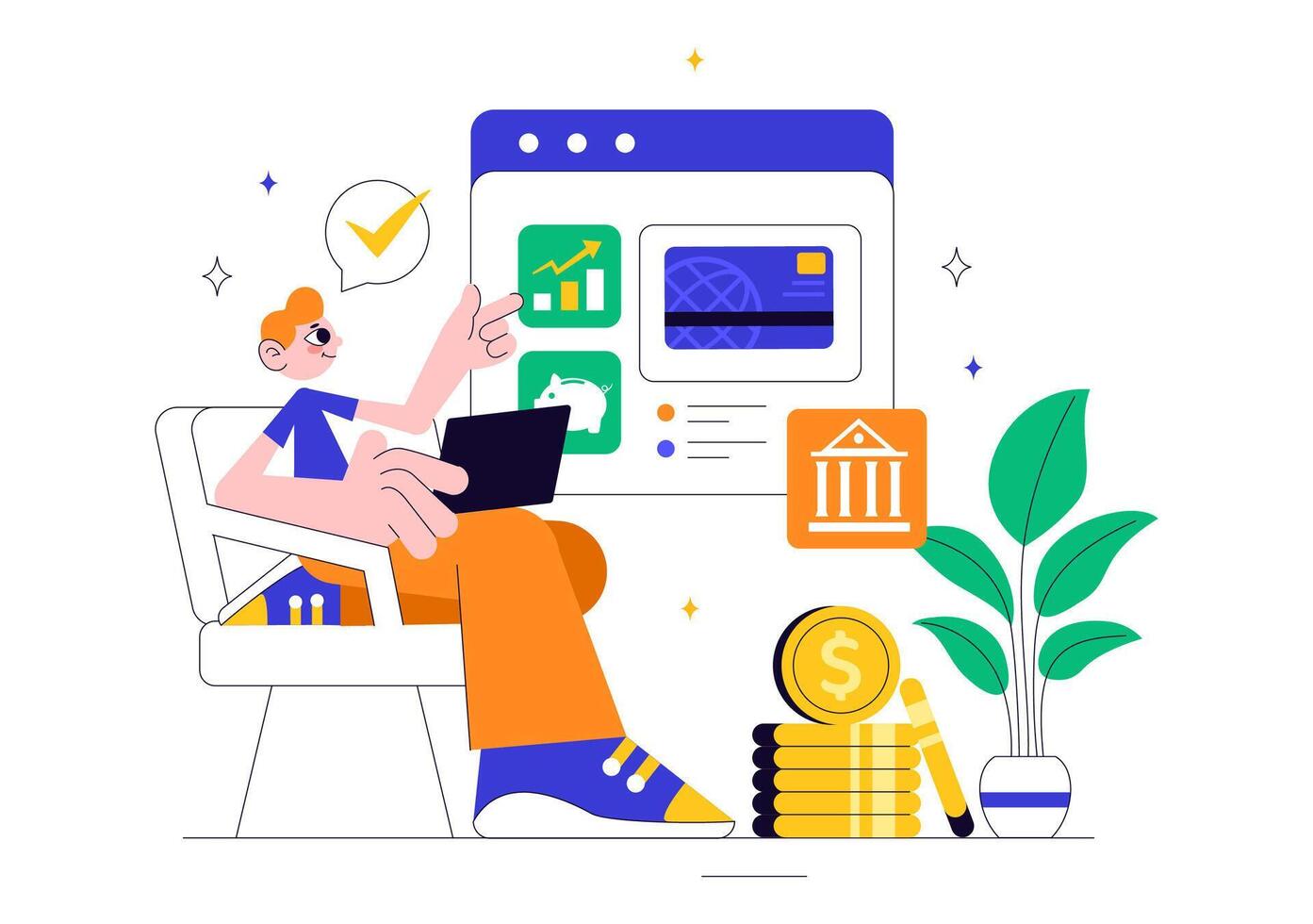 Wireless Mobile Payment Illustration with Smartphone and Bank Card vector