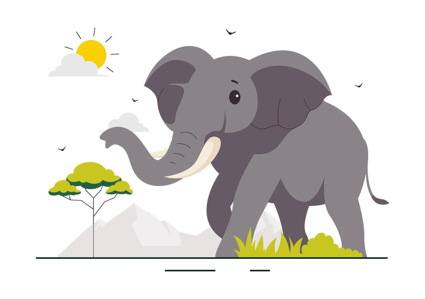 Happy Elephant Day Art Promoting Wildlife and Nature Conservation vector