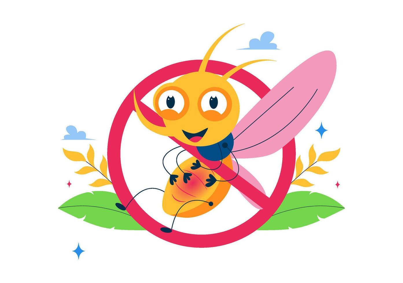 World Mosquito Day with Mosquito Spreading Malaria and Dengue on Earth vector