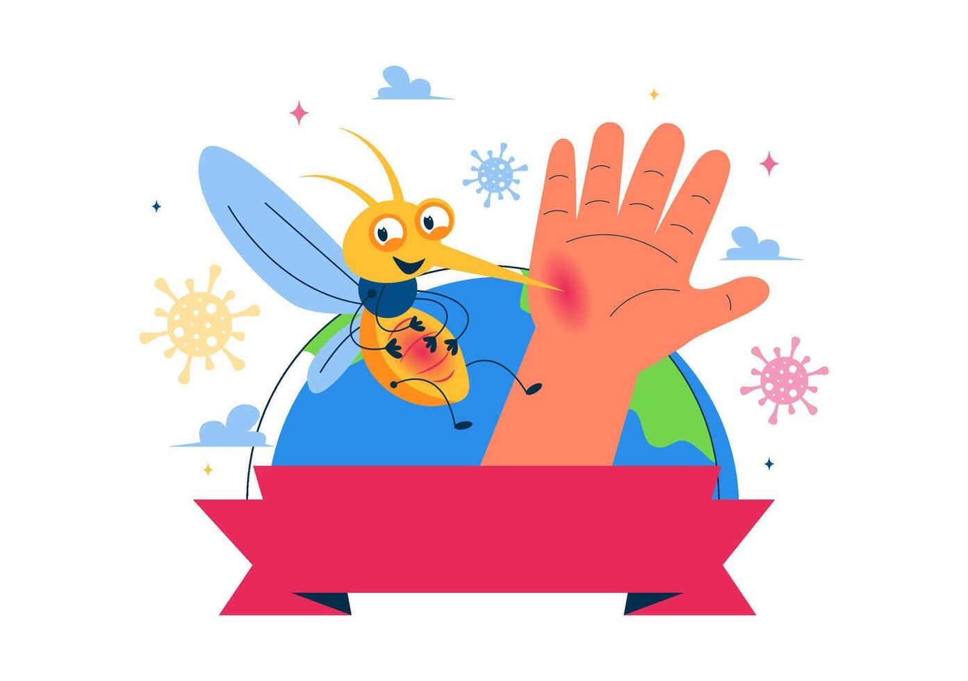 Design for Global Mosquito Day Featuring Dengue and Malaria Alert vector