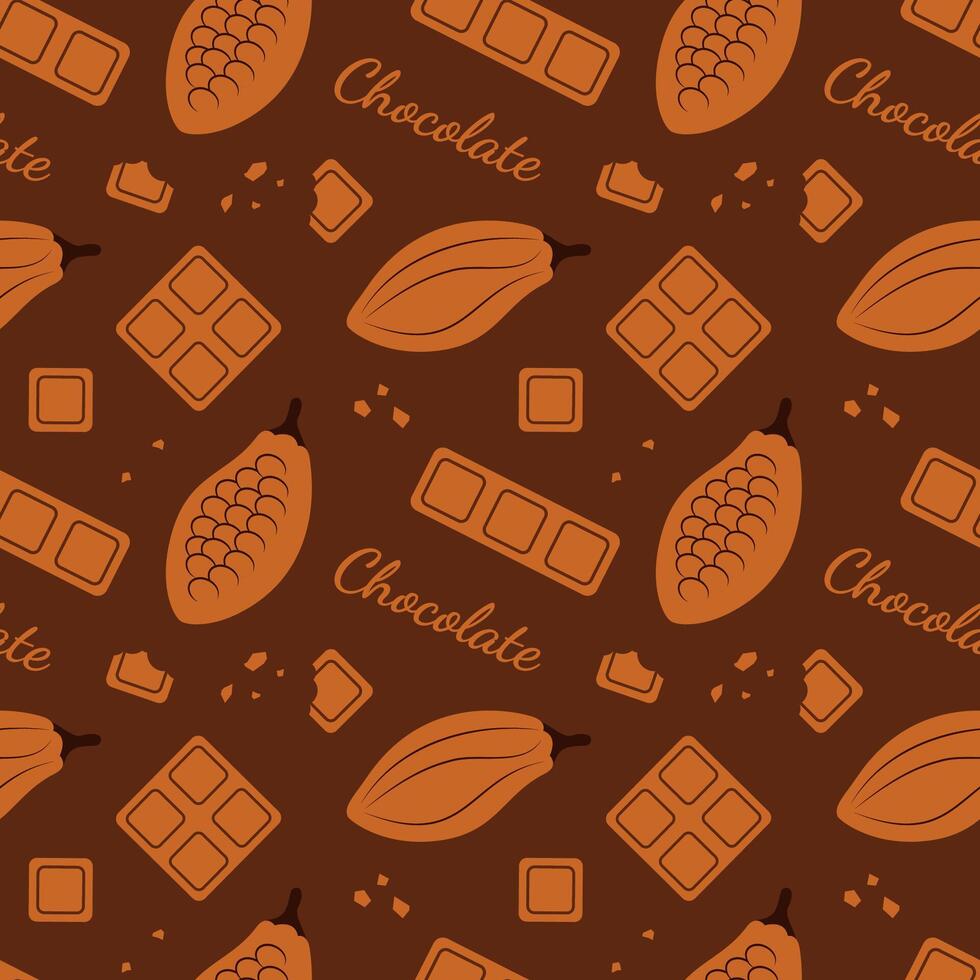 Chocolate Treats and Cake Seamless Template in Hand Drawn Illustration vector