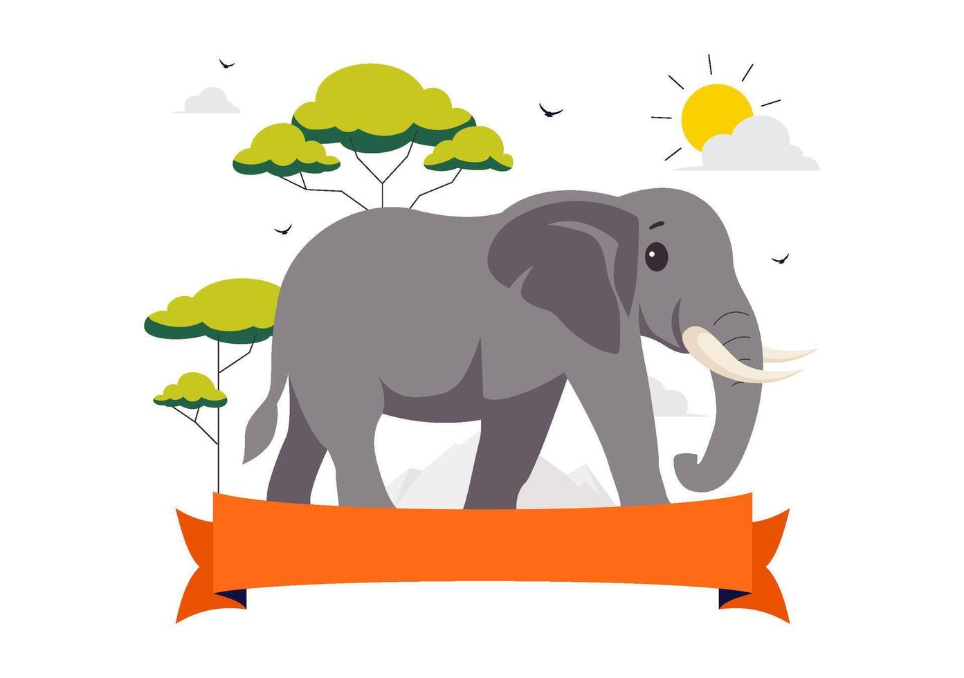 Elephant Conservation Awareness Day with Nature Background vector