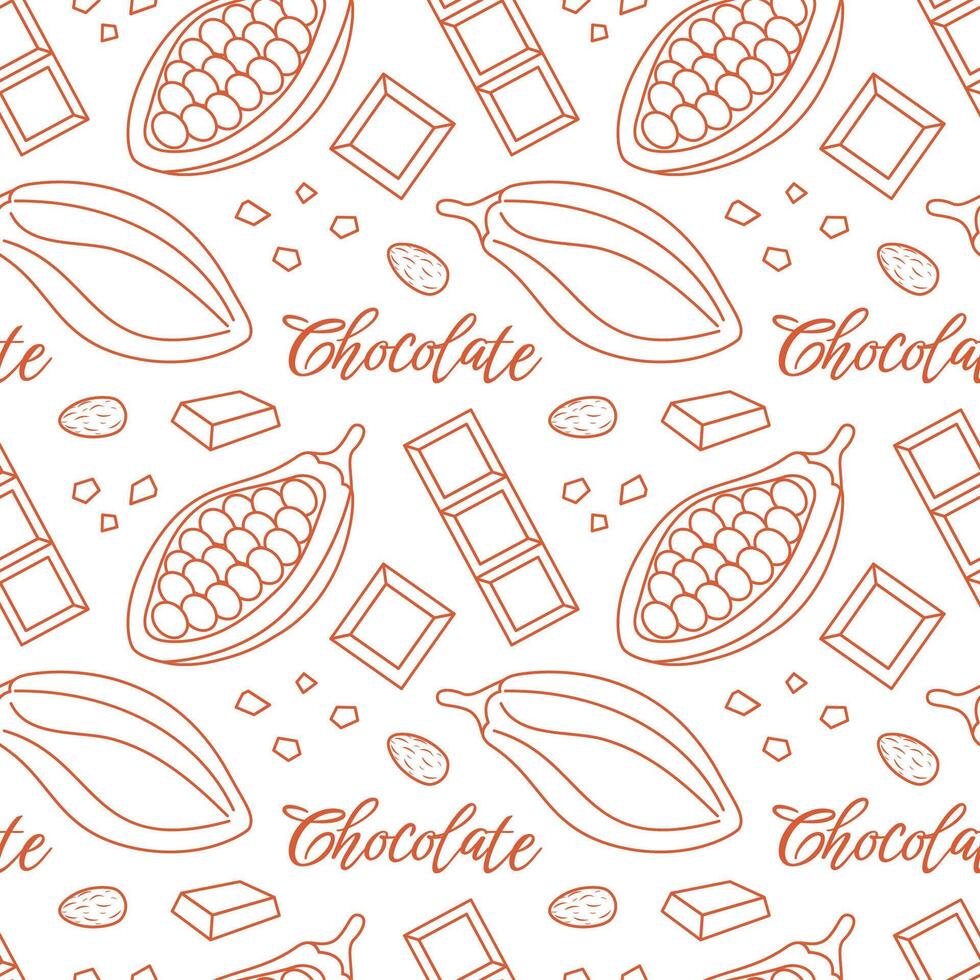 Bakery and Chocolate Seamless Cartoon Background in Flat Artistic Style vector