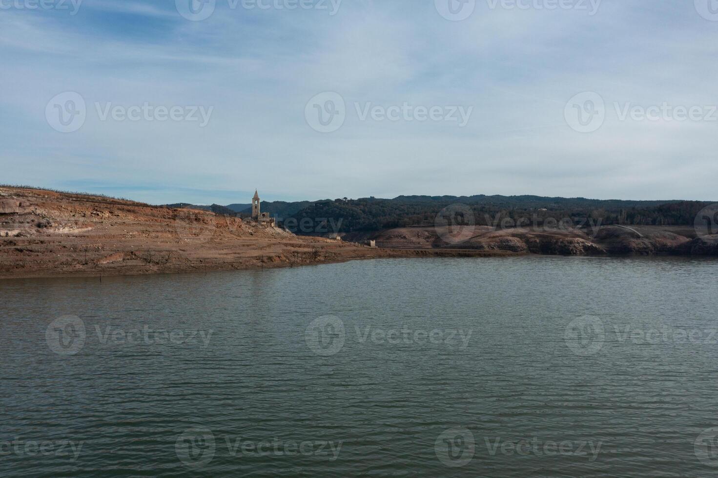 Drone view Swamp in Sau reservoir photo