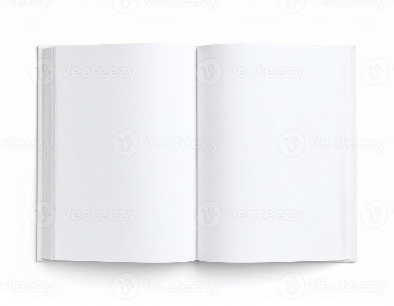 Opened book mock up with blank empty page template photo