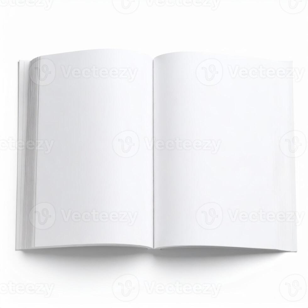 White book with blank empty pages mockup template photo