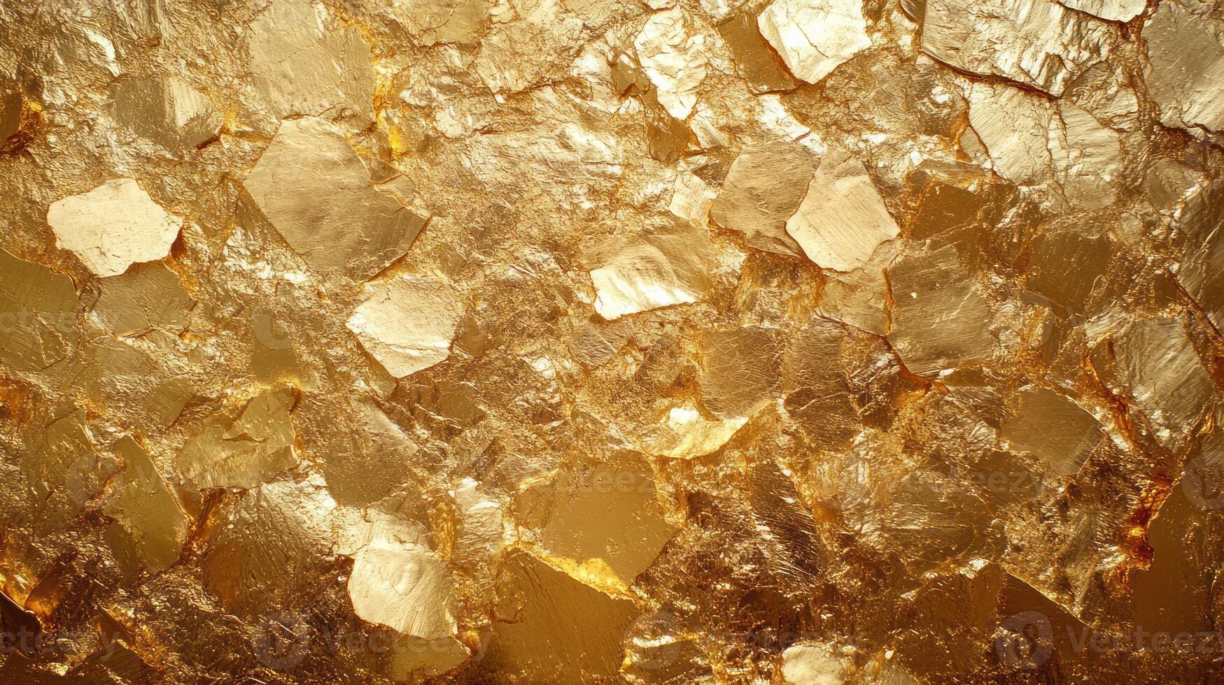 Gold texture background with shiny metallic surface and irregular shapes creating luxurious and rich visual effect photo