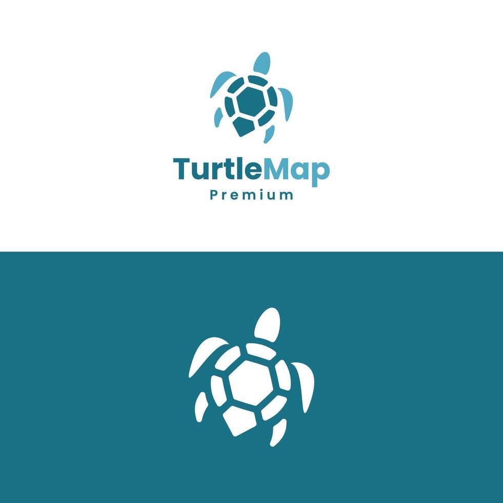Logo Illustration Turtle Location Simple Design vector