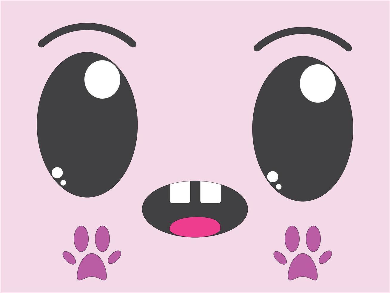 simple kawaii happy face vector
