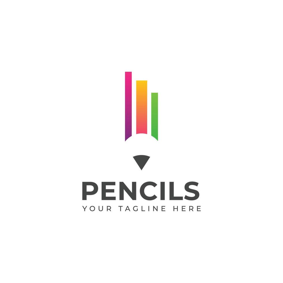 Colorful pencil logo vector