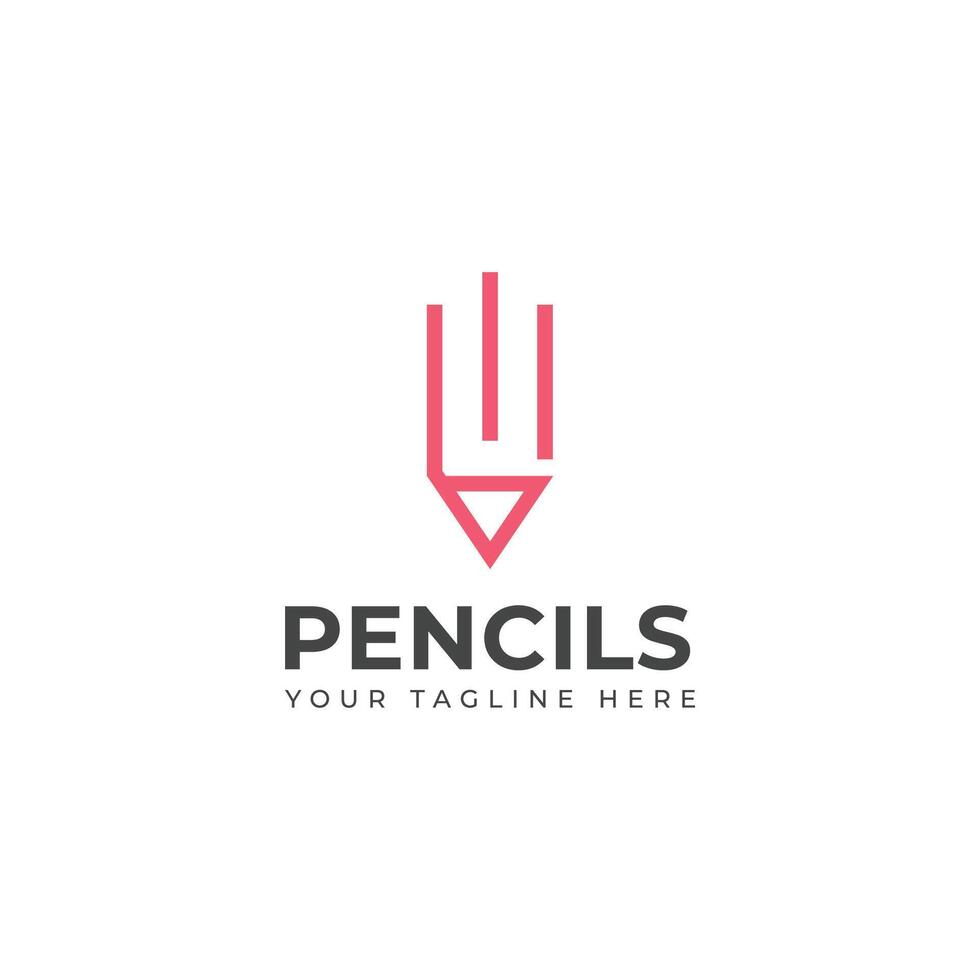 Line pencil art logo vector