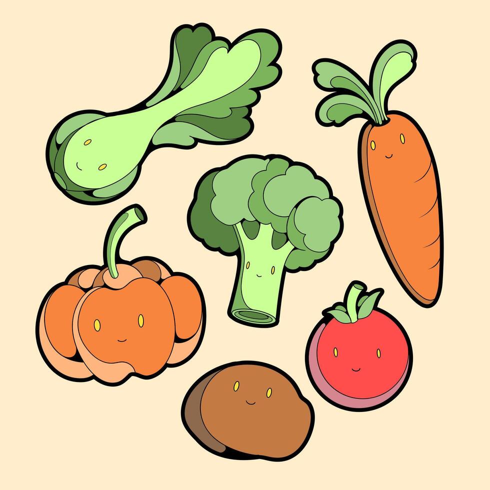 carbohydrate vegetables pack vector