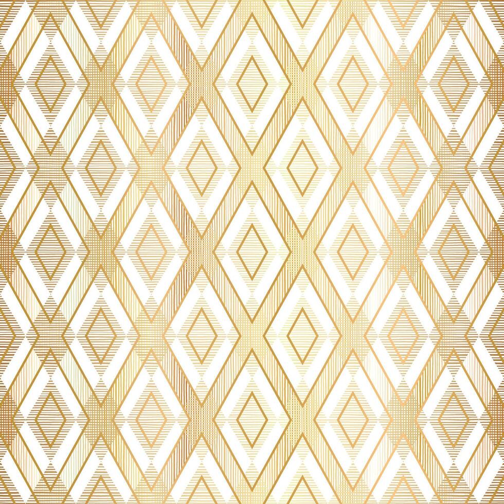 Gold Rhombus Seamless Pattern on Background vector