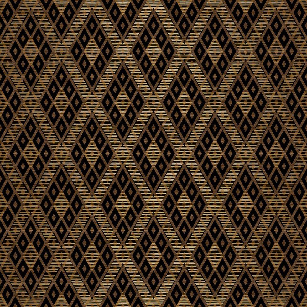 Gold Geometric Rhombus Seamless Pattern Design on Black Background vector