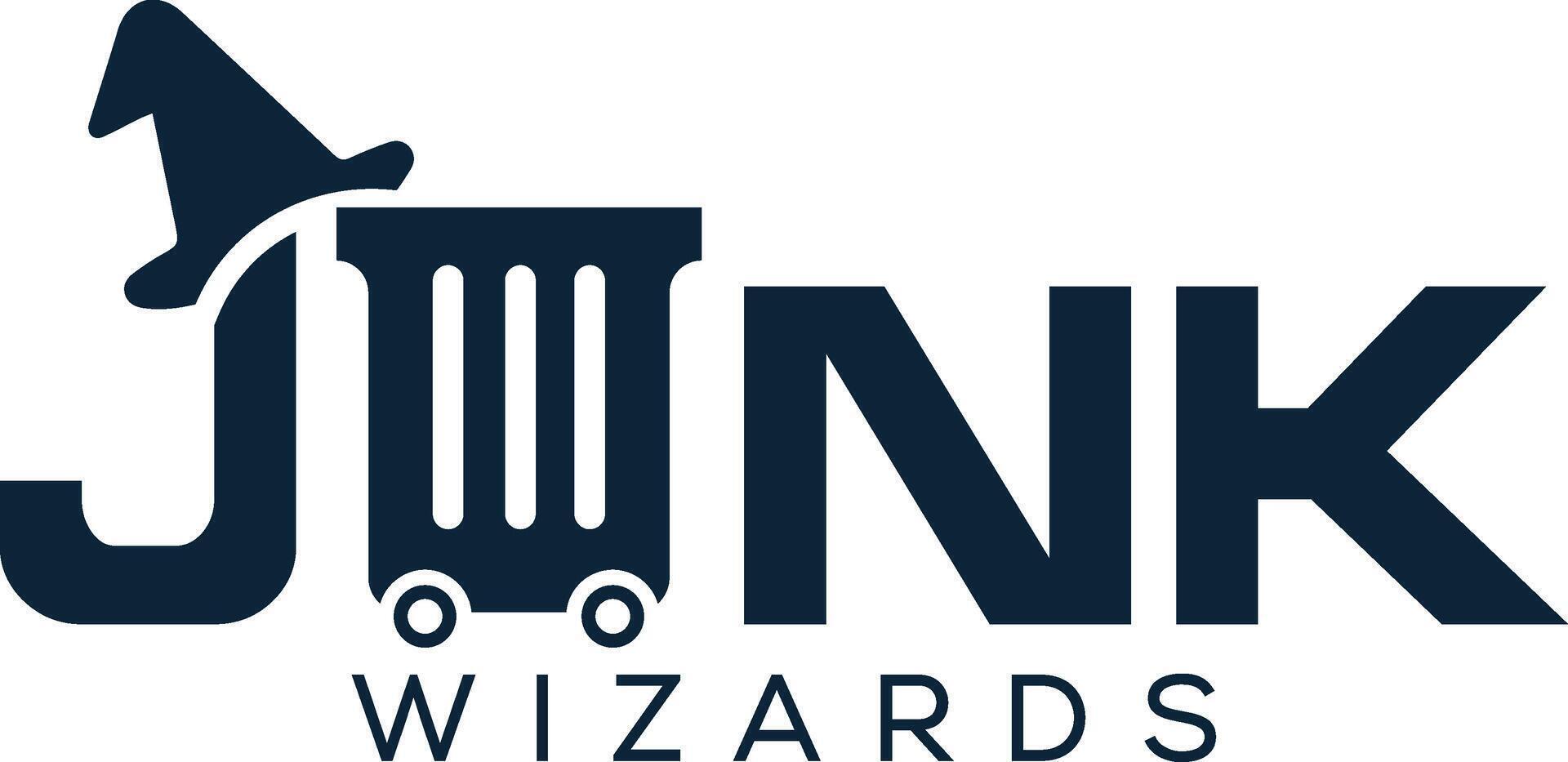 Junk Wizards Trash Removal Logo vector