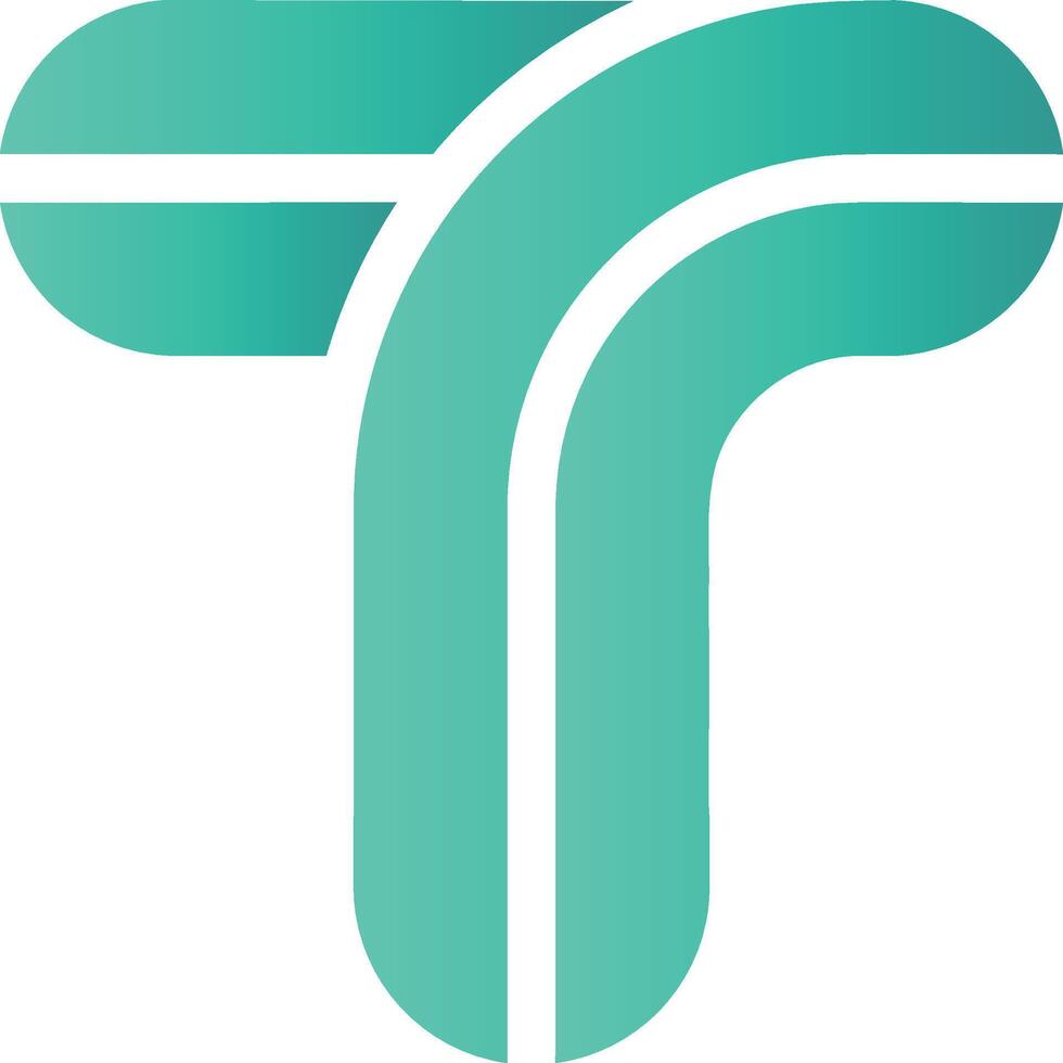 Modern and Minimalist Turquoise T Logo. Letter T Logo vector
