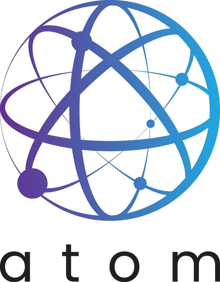 Atom Globe Logo A Futuristic Depiction of Atomic Structure Logo vector