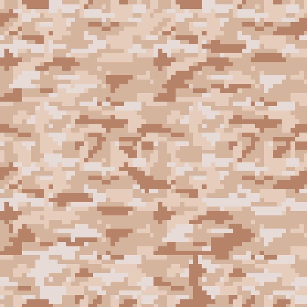 Digital camo background, seamless pattern for your design. Sand brown coloring camouflage, modern fabric print. Abstract repeating wallpapers vector