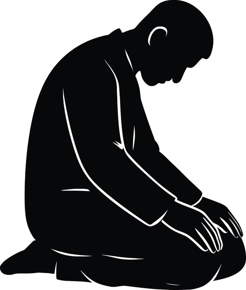 Muslim Man in Mourning on Ashura Day vector