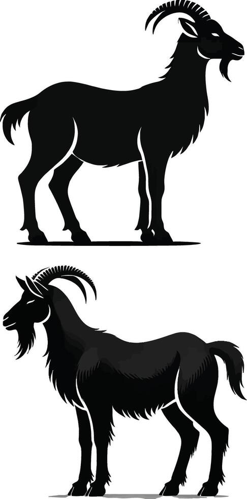 goat silhouette on white background vector