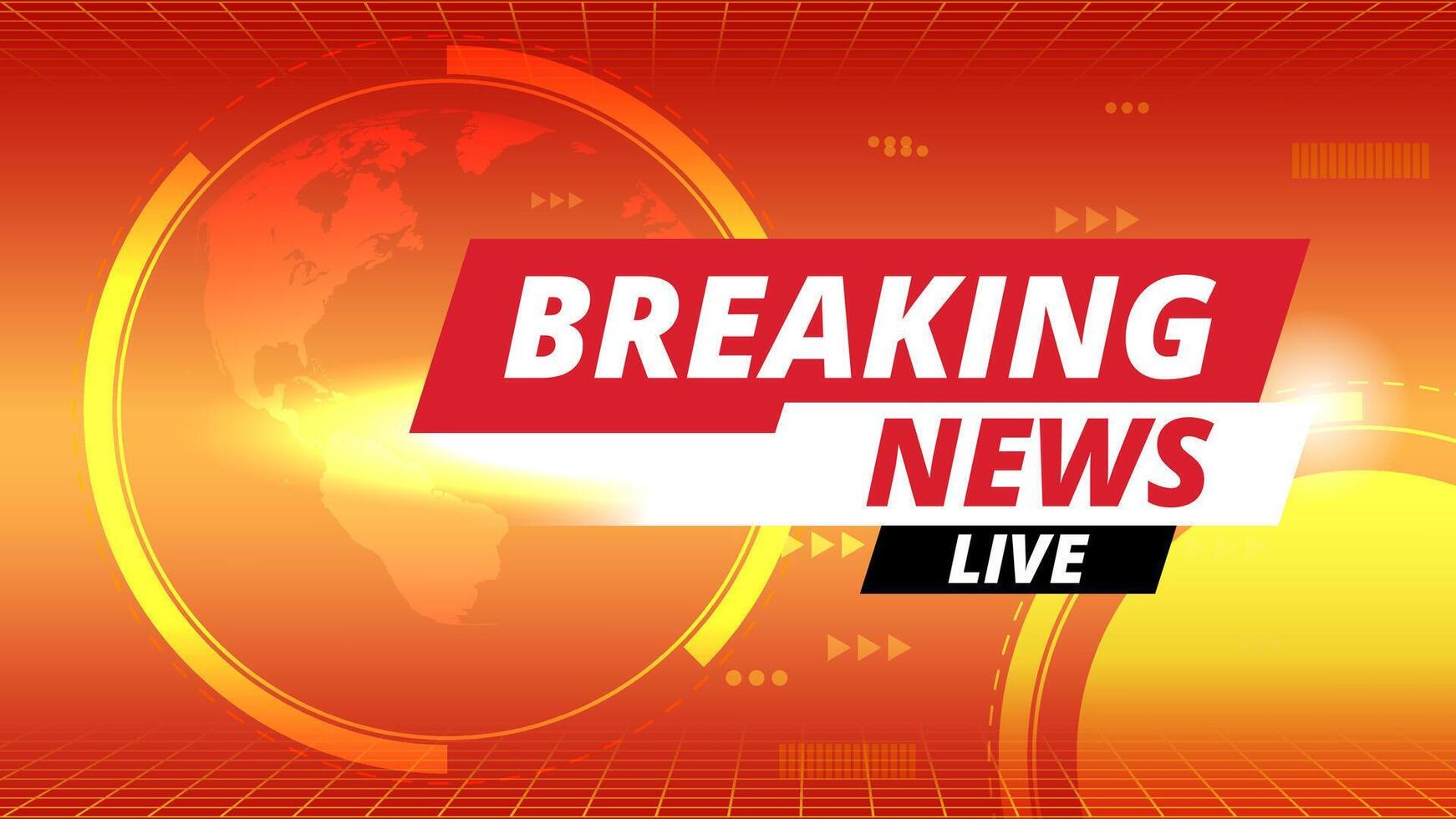 breaking news live news banner with a globe vector