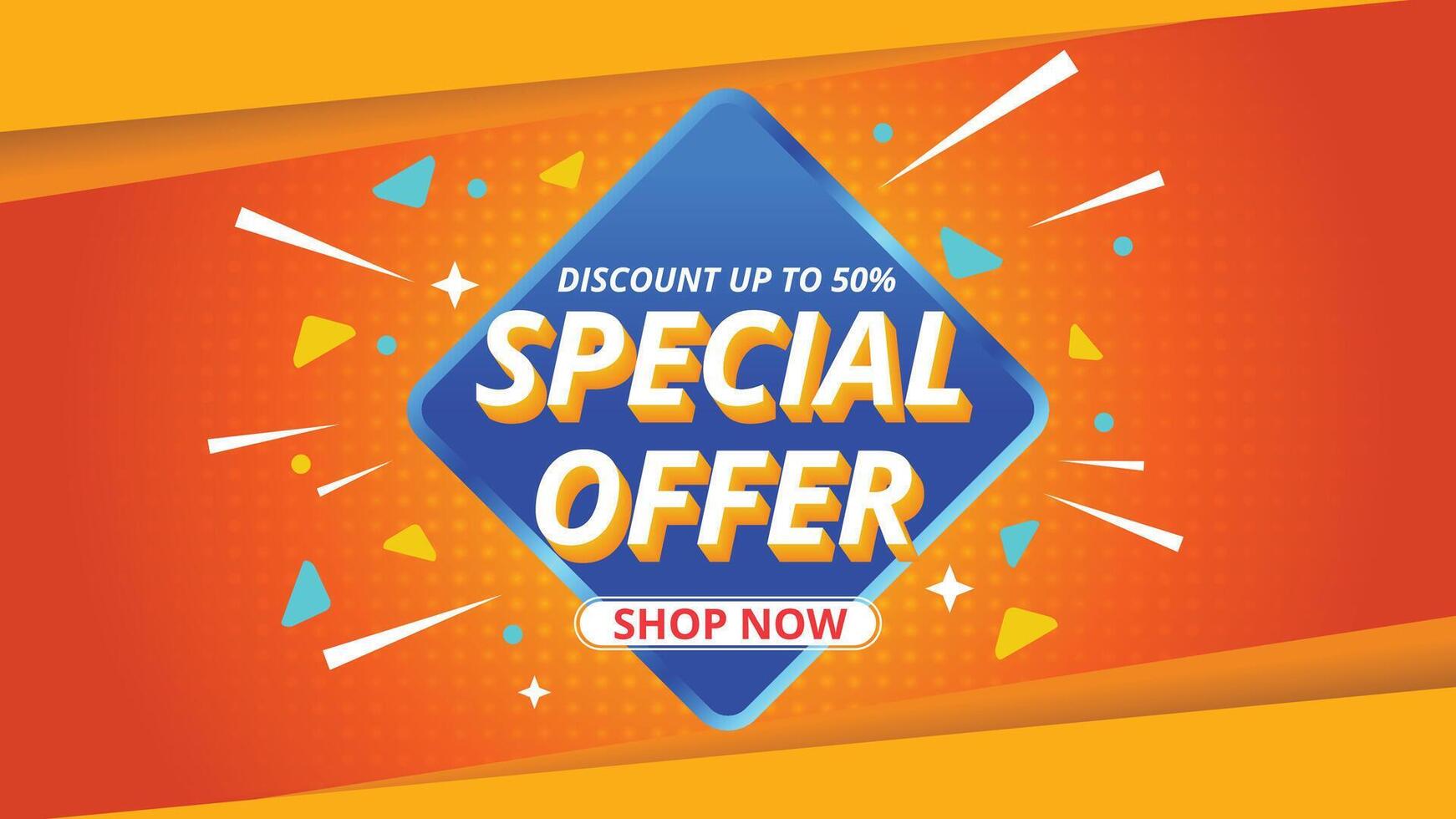 special offer banner with colorful background vector