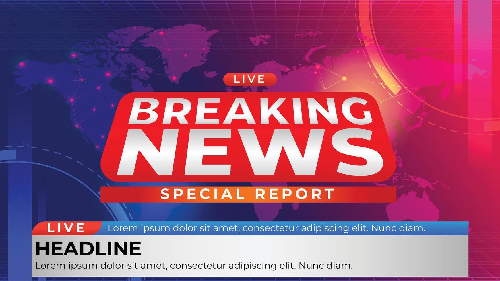 breaking news special report headline template vector