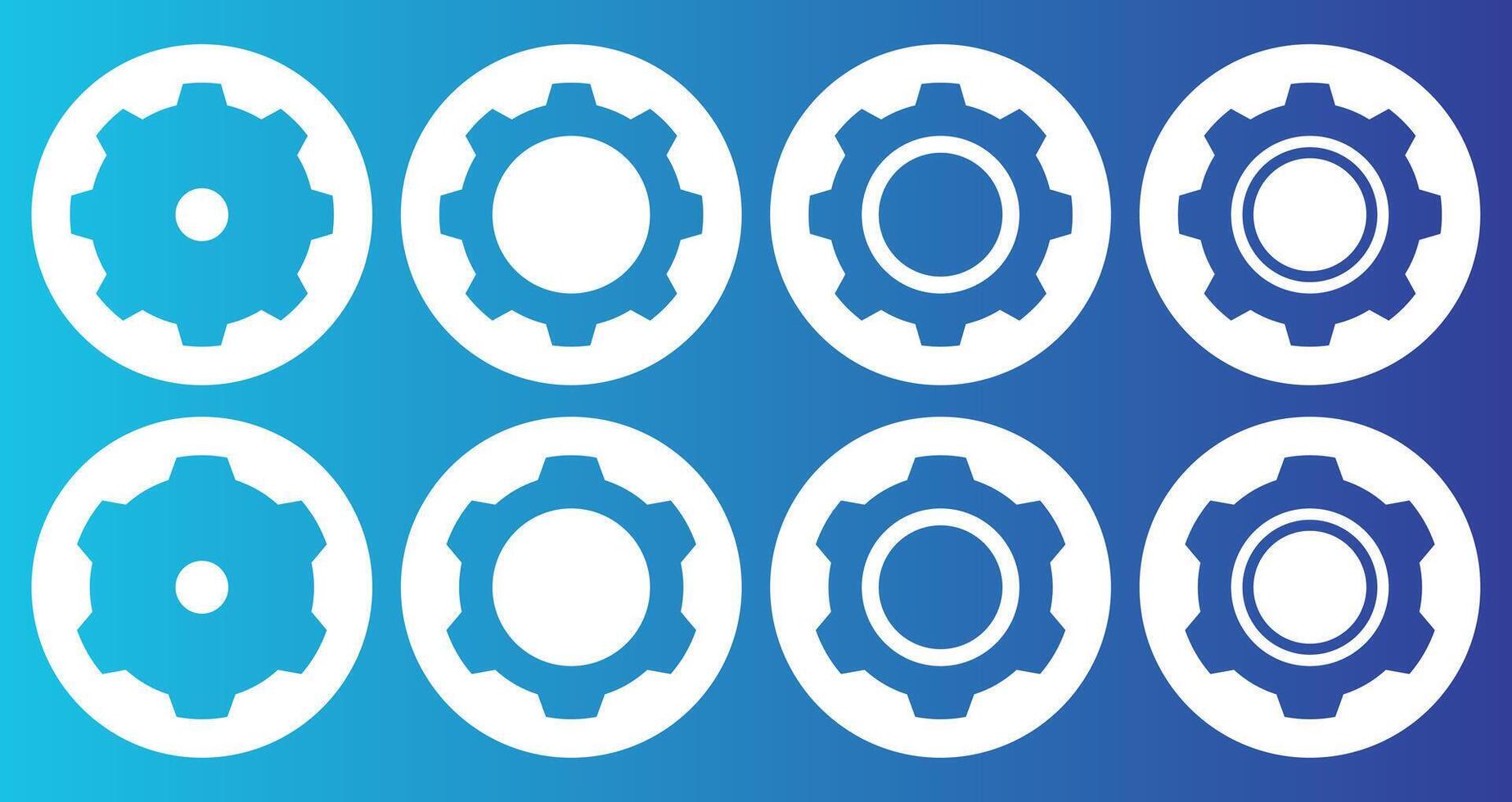 Simple Setting Icon Set Print vector