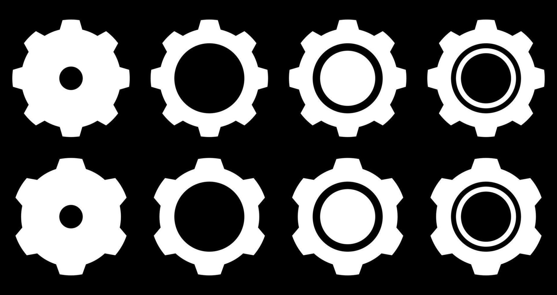 Simple Setting Icon Set For Dark Mode vector