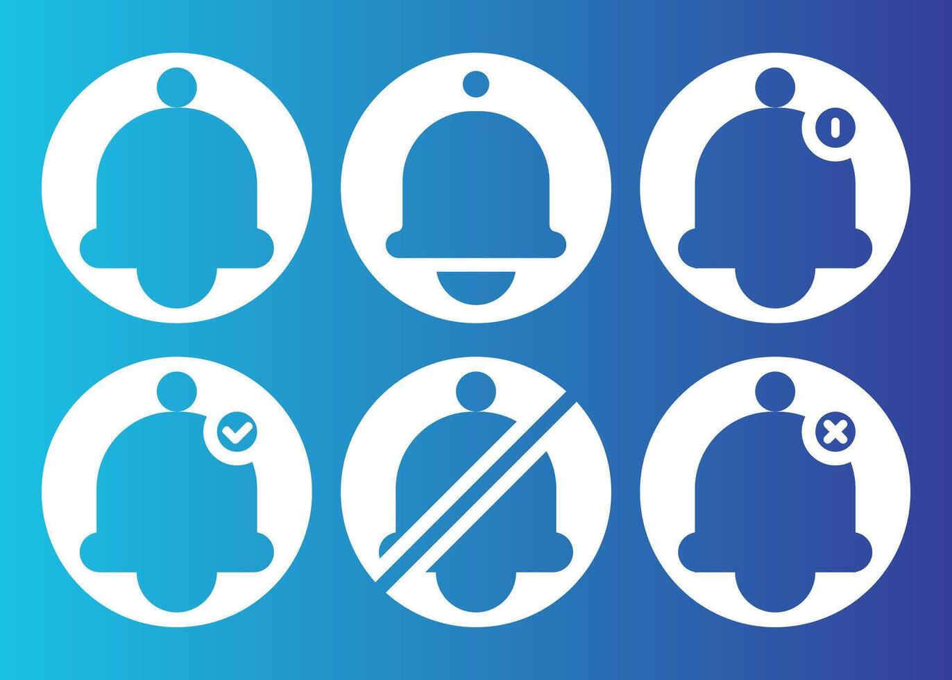 Notification Bell Icon Set Print vector